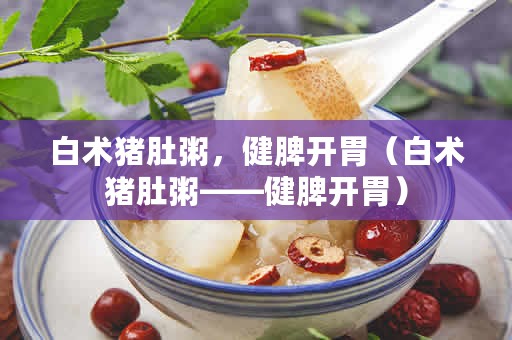 白术猪肚粥，健脾开胃（白术猪肚粥——健脾开胃）